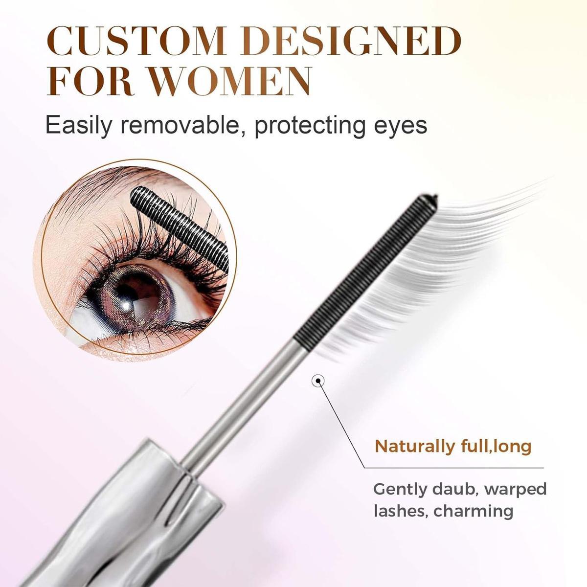 Eyelash Primer,Tubular Eyelash Primer,WaterproofLong Curling Mascara,Natural and Non-Smudged,Threaded Long-Lasting Curling Mascara Get Buildable Volume and Length for Bold