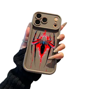 Dark Spider Web Gothic Blood Drip Style Smartphone Casing, Cellphone Handheld Accessories for iPhone 17, 16, 15, 14, 13, 12, 11 Plus Pro Max