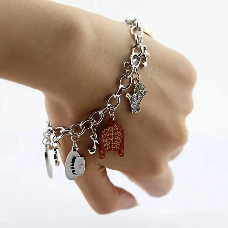 Bracelet with Classic Michael Jackson Necklace for Michael Jackson Fans Memorial Collection