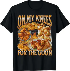 On My Knees Funny Crab Rangoon Meme Bootleg Graphic T-Shirt
