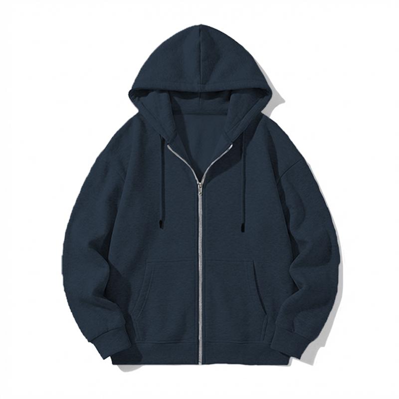 Men's solid-color full-zip shoulder-down hooded sweater, regular version casual long-sleeved hooded sweatshirt, suitable for autumn and winter wear, daily wear men's clothing Men's solid-color full-zip shoulder-down hooded sweater, regular version casual long-sleeved hooded sweatshirt, suitable for autumn and winter wear, daily wear men's clothing