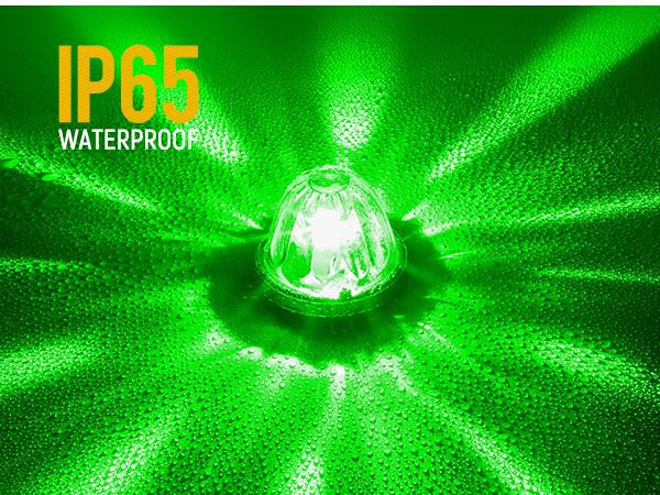 Partsam 2Pcs Dual Color Amber/Green LED Glass Lens Watermelon Lights, Turn Signal Marker Lights with Stainless Steel Bezel Compatible with Kenworth Peterbilt Freightliner