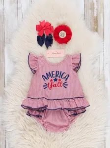 Red "America, Y'all" Cotton Bloomers Outfit