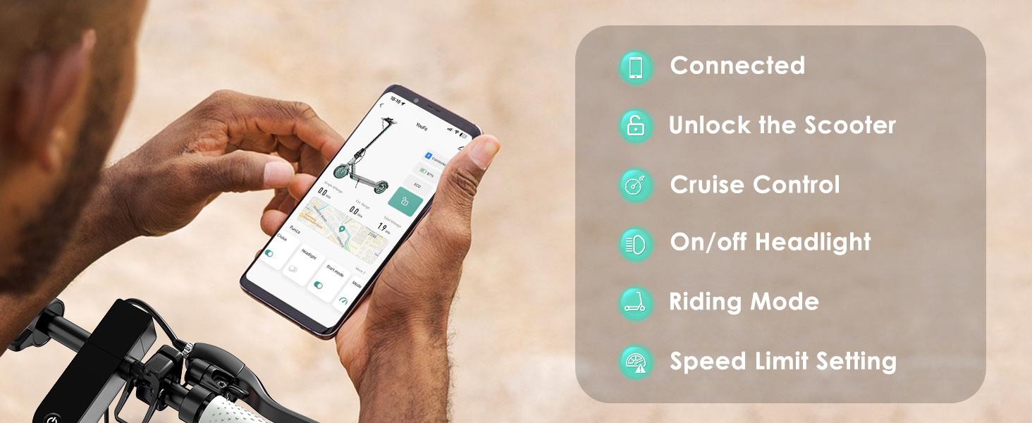 350W Powerful Motor Electric Scooter for Adults & teenagers,  Long Range 14-22 Miles,Max.speed 19Mph,3-speed adjustable, 36V 7.8A/10.5Ah Battery Portable Foldable Commuting E-Scooter with smart app control