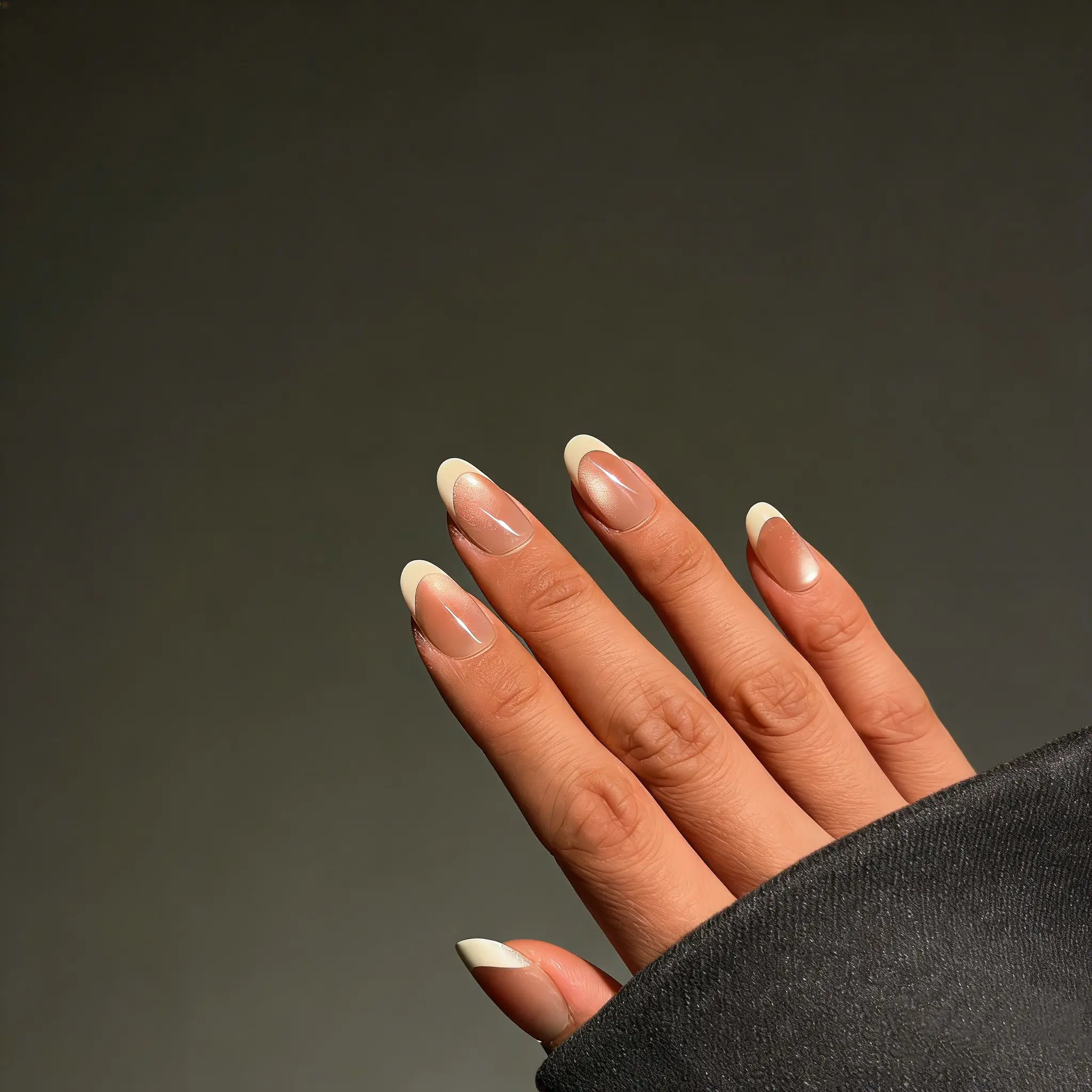 ZARIAH'S White French Cat Eye Press-on Nails | Versatile for Work & Dates, 30pcs Per Box