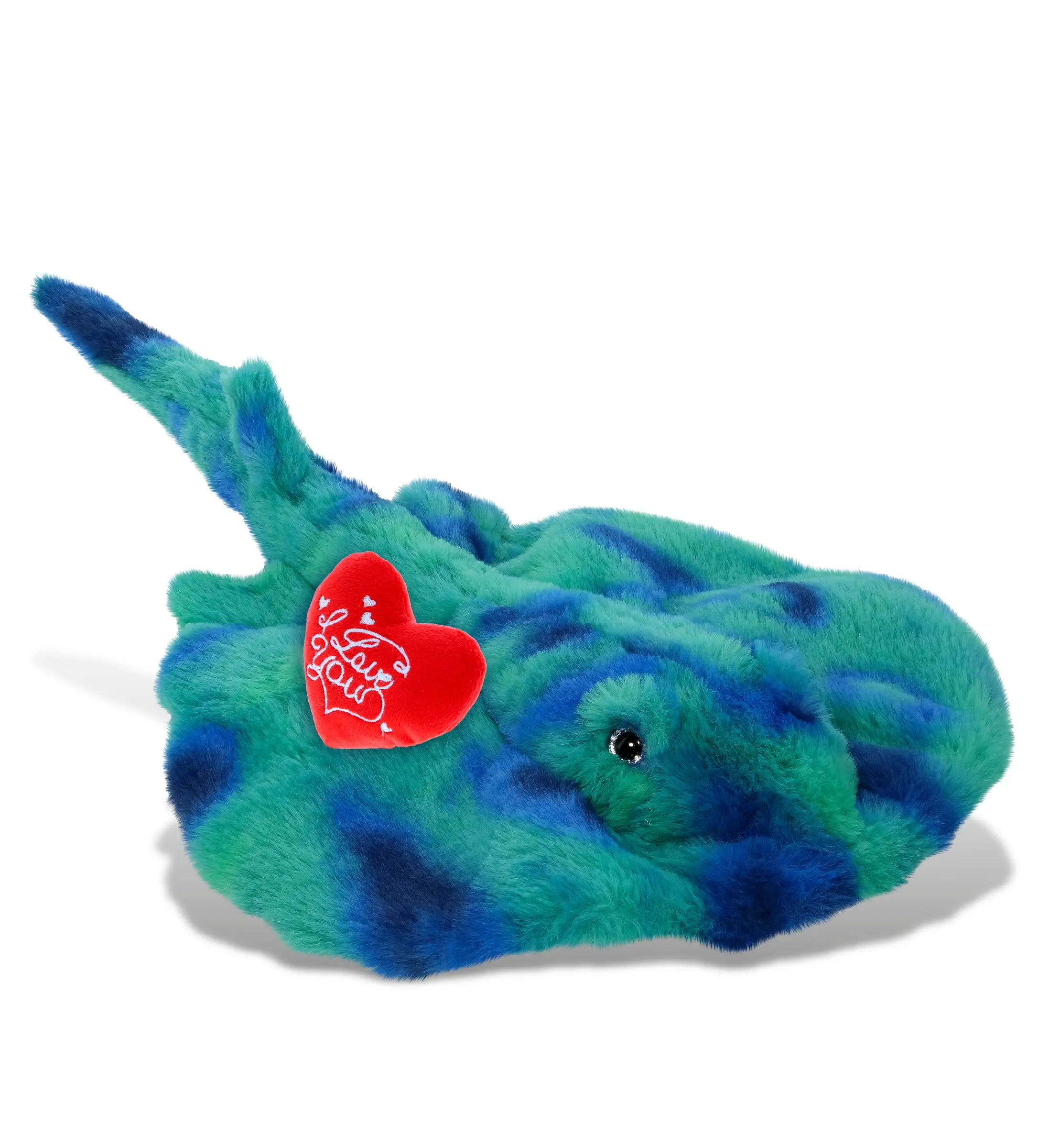PLUSH I LOVE YOU RED HEART - SUPER-SOFT PLUSH - BLUE TIE-DYE STINGRAY 20" Gift Valentine