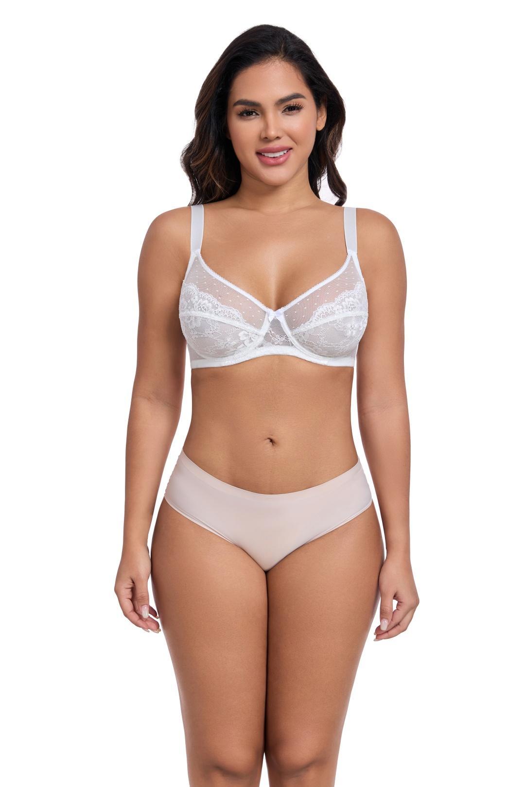 【new style】Exquisite floral lace plus size wire bra full coverage bra unpadded ultra-thin and comfortable,Unlined breathable lace lightweight bra, large size bra without padding, ultra-thin and comfortable, support sagging breasts, with wire，