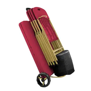 The Rolling Table - 6 ft. Folding Table on Wheels - Team Colors - Dark Red & Dark Yellow