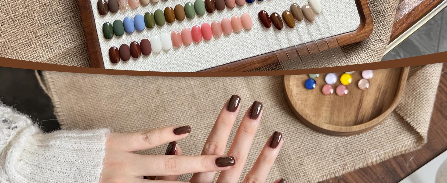 GAOY 60 Pcs Gel Nail Polish Set, 55 Colors All Season Gel Polish Kit Red Nude Black White Green with 5 Pcs Soak off Base Glossy Matte Glitter Top Coat & Builder for Nail Art DIY Manicure at Home