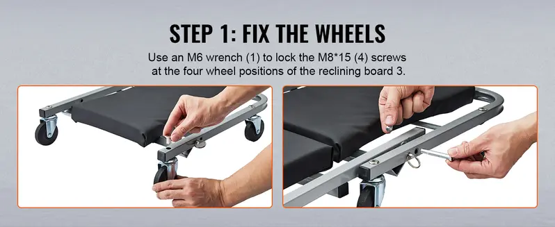 VEVOR 36-in Foldable Z Garage Creeper Seat Rolling Stool - Car Repair Tools, 2-in-1 Design, Convertible from Creeper to Stool, Adjustable Ergonomic, Oilproof Vinyl, 360° Smooth Steer, 3-in Tight Access, Steel Frame for Auto Mechanics