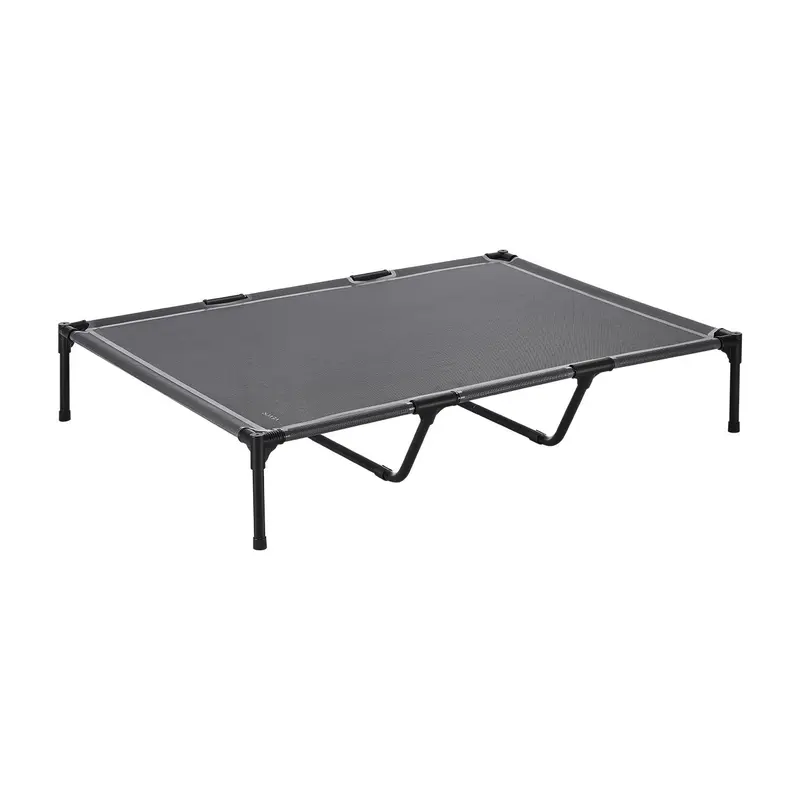 VEVOR Elevated Dog Bed for Large Dogs, Portable Raised Dog Cot with Steel Metal Frame and Breathable Teslin Mesh, Indoor & Outdoor Pet Cooling Raised Hammock Bed, XL, Gray#SohoChic