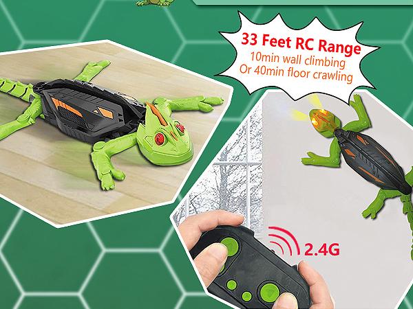 Wall Crawler Gecko TikTokShopBlackFriday Remote Control Toy Electric Lizard with LED Glowing Eyes 360° Spin Rechargeable Christmas  STEM Tech Gift for Kids Ages 6-12