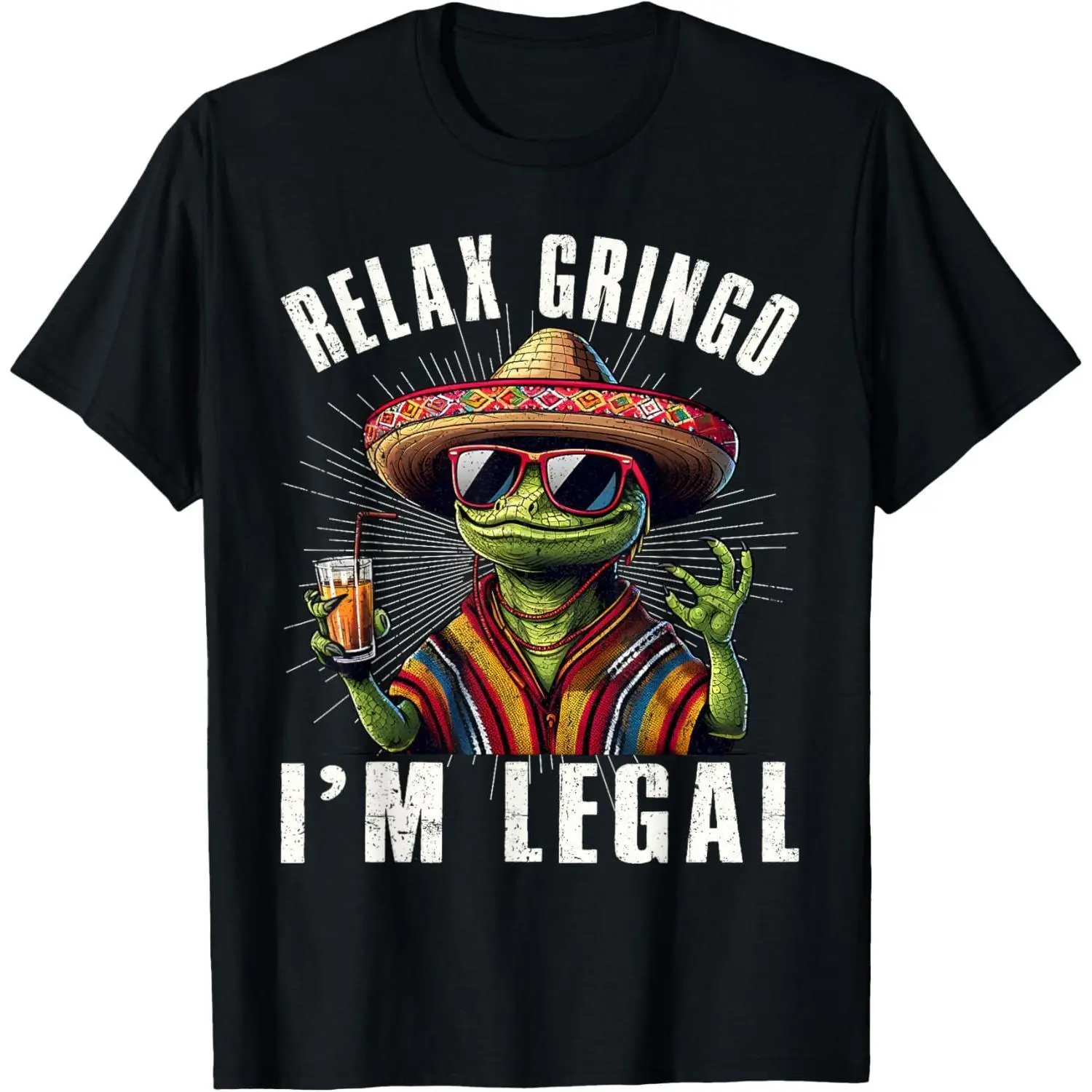 Unisex Funny Lizard Graphic T-Shirt, 100% Cotton Oversized Relaxed Fit Top, Breathable Short Sleeve Crewneck