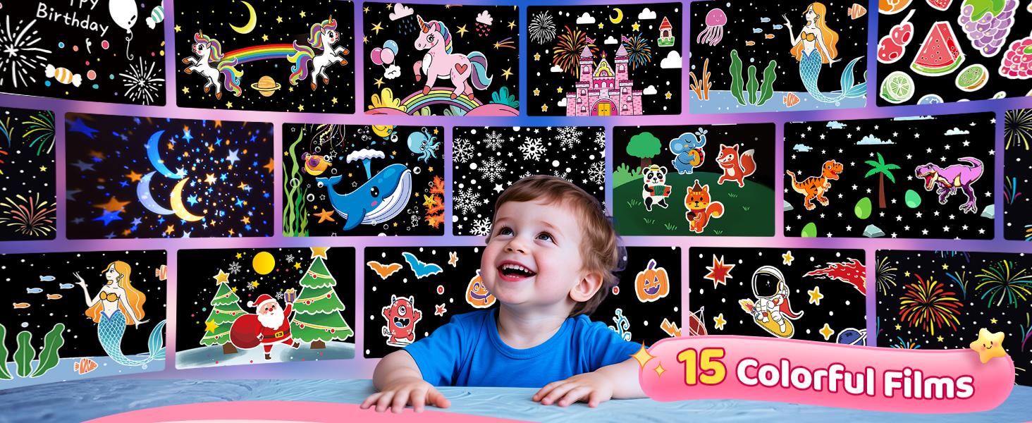 Onefire Kids Night Light with 15 Films+15 White Noises，Baby Night Light Projector, Remote Kids Night Light ，Projector Light for Kids，Baby Girl Gift，Birthday Gifts Christmas Gifts for Kids，Boys Toys，Ages  1-10  girl  toys