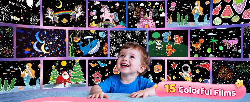Onefire Kids Night Light with 15 Films+15 White Noises，Baby Night Light Projector, Remote Kids Night Light ，Projector Light for Kids，Baby Girl Gift，Birthday Gifts Christmas Gifts for Kids，Boys Toys，Ages  1-10  girl  toys
