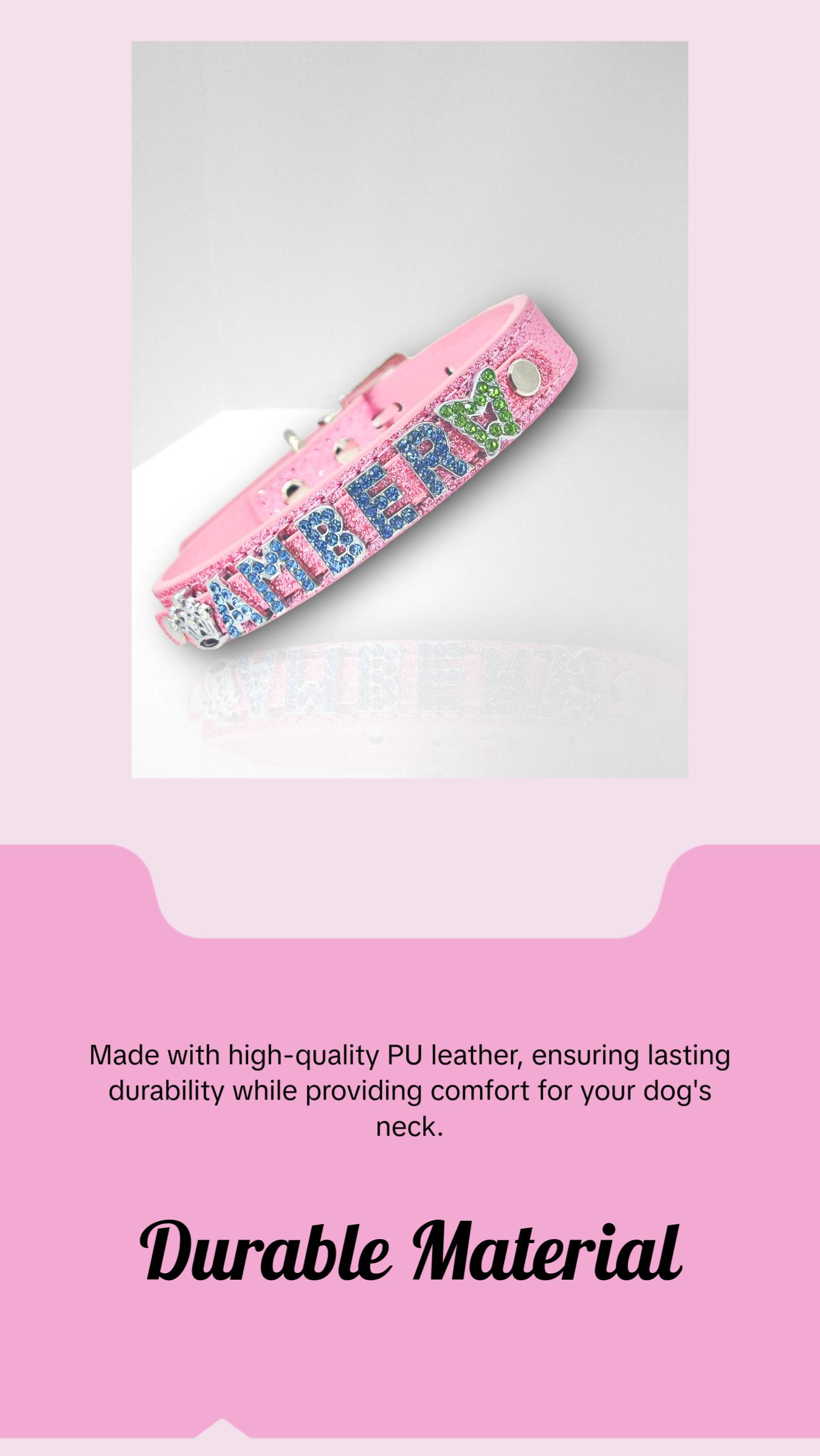ALPHABET Brilliance Personalized Handmade PU Leather Dog Collar ALPHABET Brilliance Personalized Handmade PU Leather Dog Collar