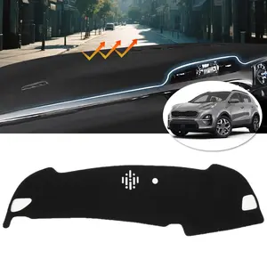 Canvcle Car Dash Cover for Kia Sportage 2023-2025 2026(Without HUD) Left Hand Driving Polyester Non-Slip Center Console Dash Cover Interior Accessories for Sportage Windshield Glare Black