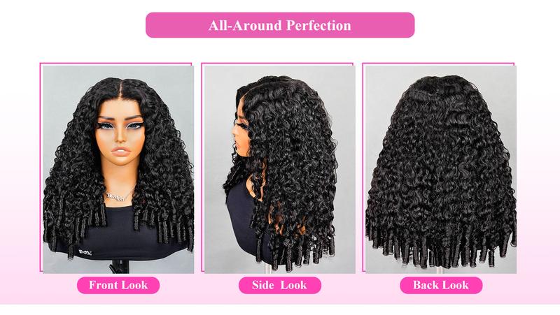 [New In] BGMgirl Burmese Curly 9x6 Lace Glueless Spiral Ends Wear Go Draw-strings Wig 180% Density Fluffy Look Pre-Bleached Tiny Knots Pre-Plucked Natural Hairline Human Hair Wig Beginner Friendly eve valentines day gift