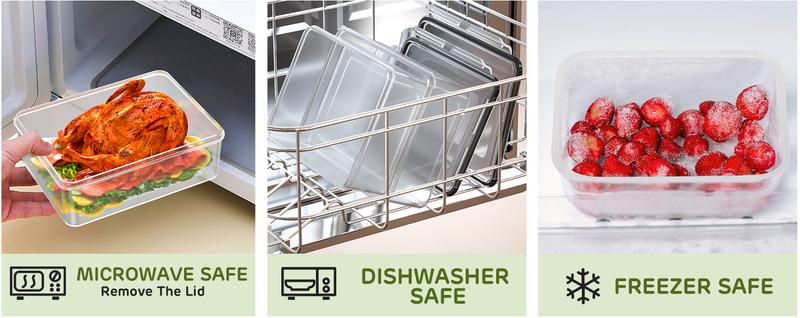 40Pcs Food Storage Containers with Lids Airtight 20 Lids 20 Containers Kitchen Organization Meal Prep Containers with Labels Marker Pen Fridge Organizer Stackable Plastic