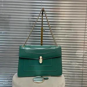 Pre-owned Bvlgari CALFSKIN Crossbody Bags Bulgari Serpenti Forever Shoulder Bag Emerald Green 72125158