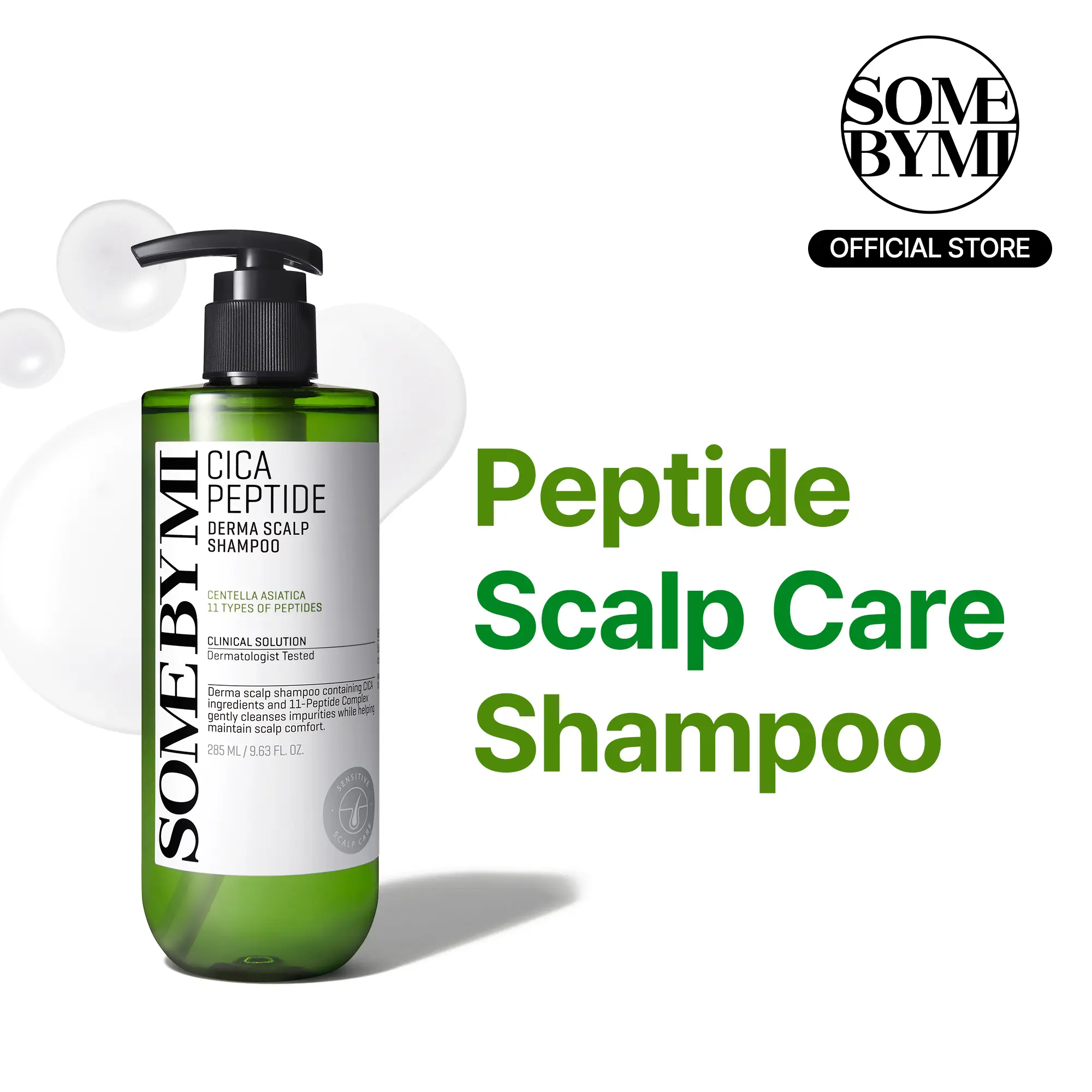 Cica Peptide Derma Scalp Shampoo 9.64oz - Korean Hair Care - Vegan Hair Density & Scalp Care for Stronger Roots, Deep Cleanse & Cooling Relief Haircare