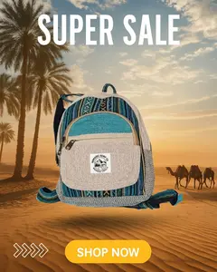 Nomadic Hemp Small Backpack – Durable Hemp Fabric Bag for School and Casual Outings