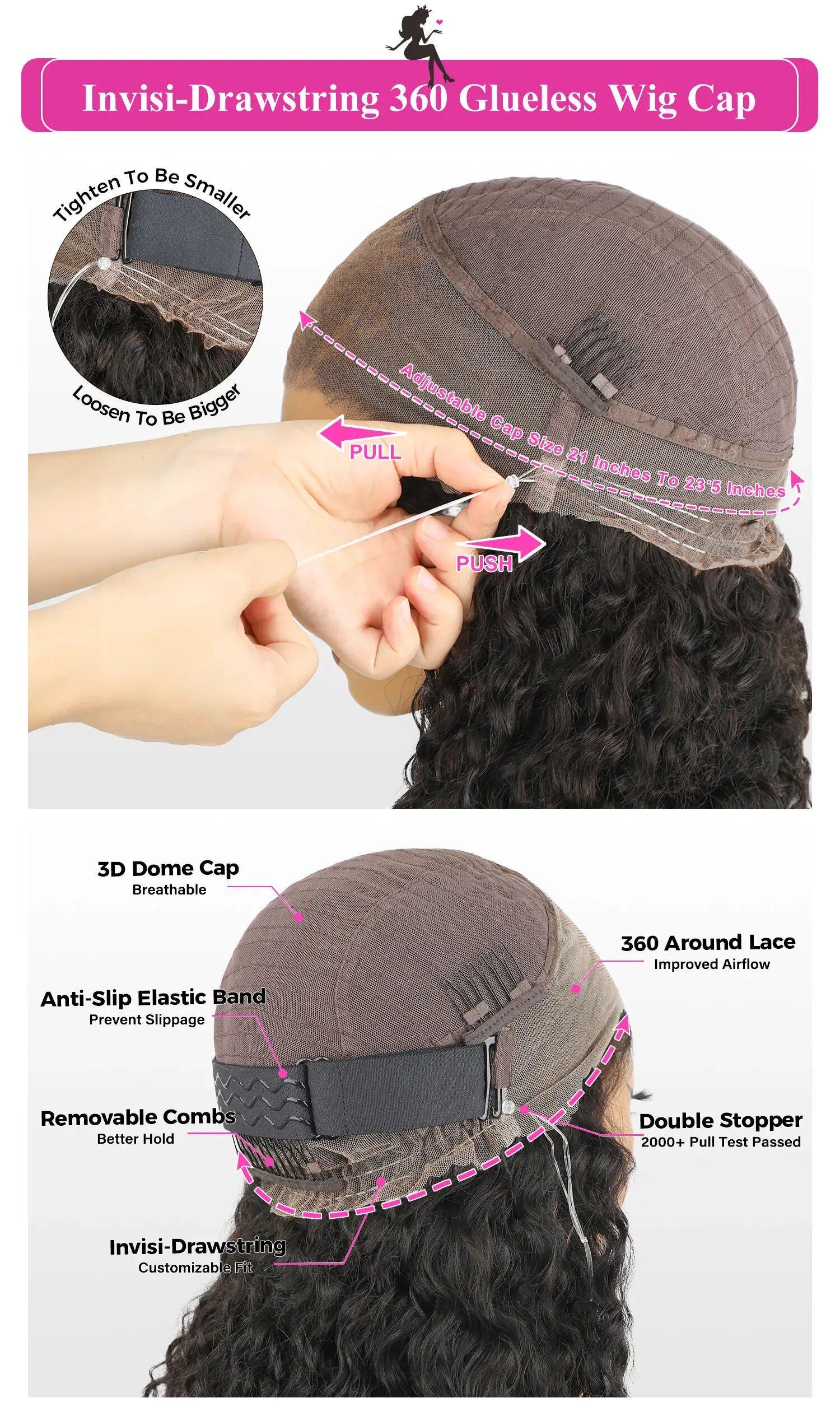 BGMgirl Water Wave 7*5 Wear Go Glueless 9*6 HD lace Pre Bleached Knots 180% Density Pre Plucked Pre Cut Lace Human Hair Closure Wig TikTokShopBlackFriday