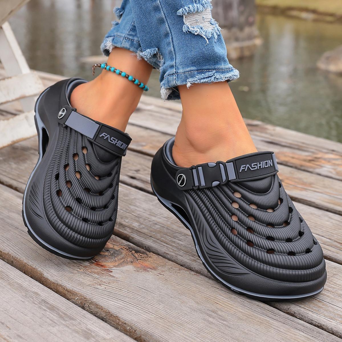 Ubetif Women's Clogs Outdoor Thick Sole Non-Slip Odor Resistant Durable Quick Drying Soft Beach Sandals.Summer Slippers