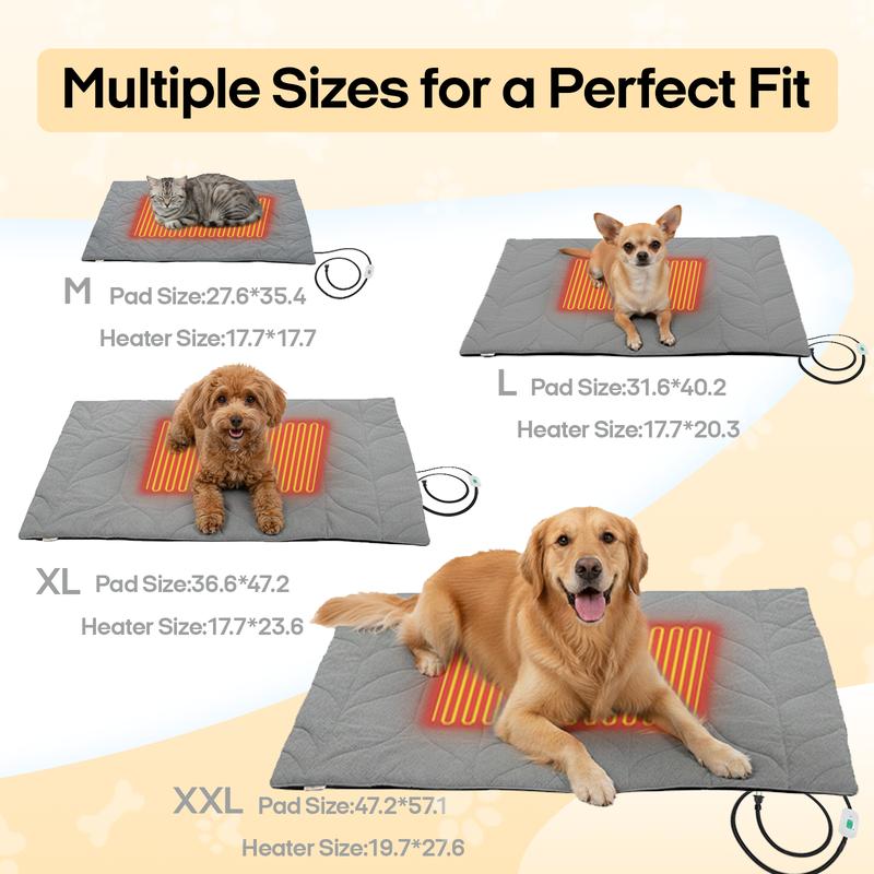 Vagascape Abdominal Heated Pet Pad for Dogs & Cats – 7-Layer Safety Design, Auto Overheat Protection, Chew-Resistant Cord, Waterproof & Machine Washable, Ideal for Indoor & Outdoor Use Shaped Beds Mats