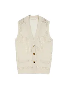 Organic Color Mixed Pattern Cashmere Vest