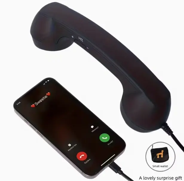MIDOAIS Type-C Microphone Retro Handset for Vintage Phones & Senior Citizens, Tangle-Free Multi-Color Cable, Volume Control, Ergonomic Earpiece – Birthday Holiday Surprise Party Gift, Impressive, Memorable