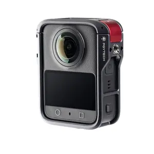 PGYTECH Camera Cage for Xtra Sphra 360 DJI OSMO 360, Durable Aluminum Alloy Protective Case with Quick Release Knob, Built-in Cold Shoe Mounts and 1/4" Threads, Silicone Lens Cover Action Camera Frame