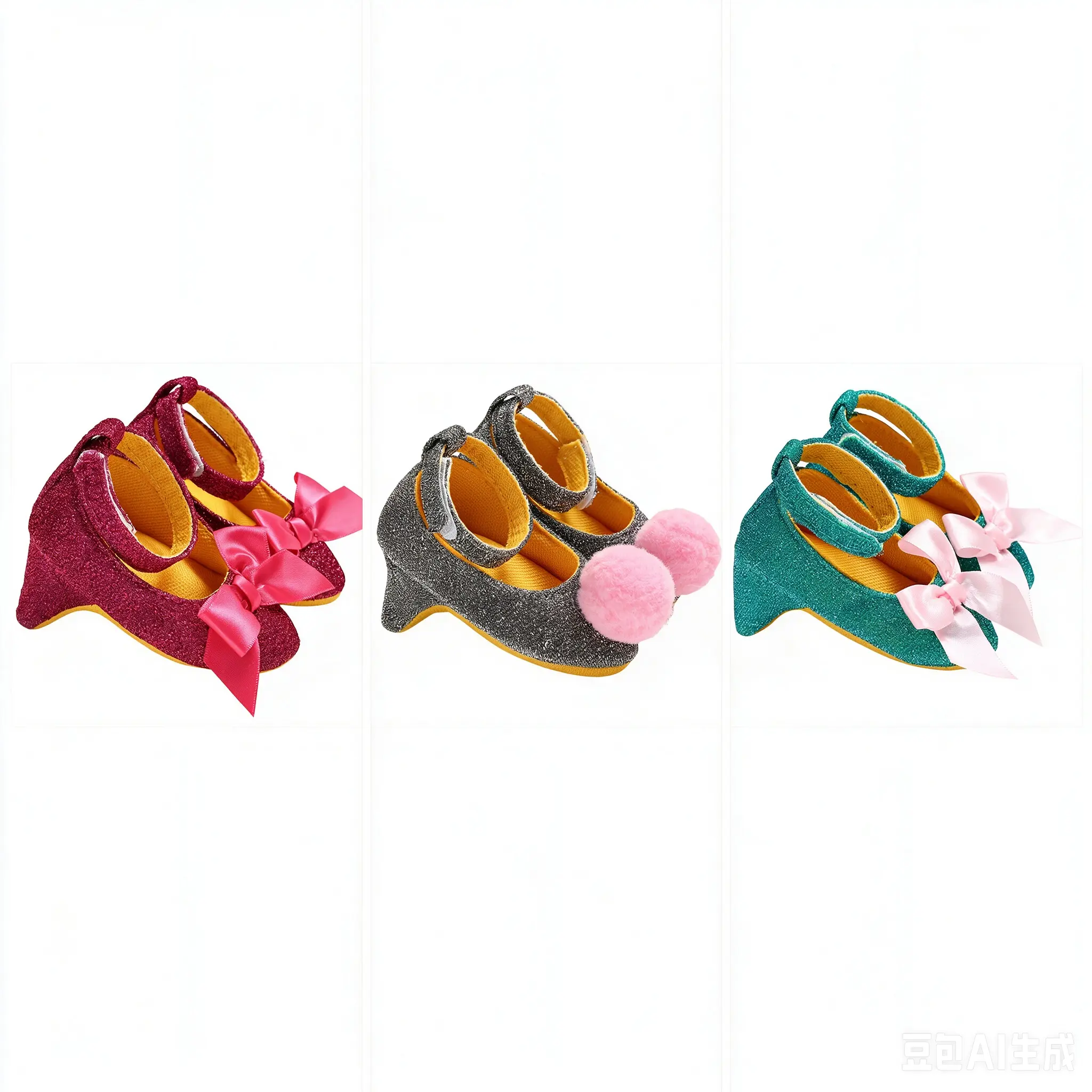 [Goose goose] Baby Girls Princess High Heels Cute Fashionable Infant Bow Decor Dress Shoes Party Photography Props