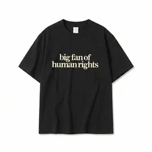 Big Fan of Human Rights Graphic T-Shirt Unisex Y2K Aesthetic Oversized Streetwear Cotton Tee Minimalist Aesthetic Premium Comfort Relaxed Fit Vintage Letter Print Top Viral Summer Casual Loose Fit Slogan Shirt for Men Women Harajuku Fashion Gift