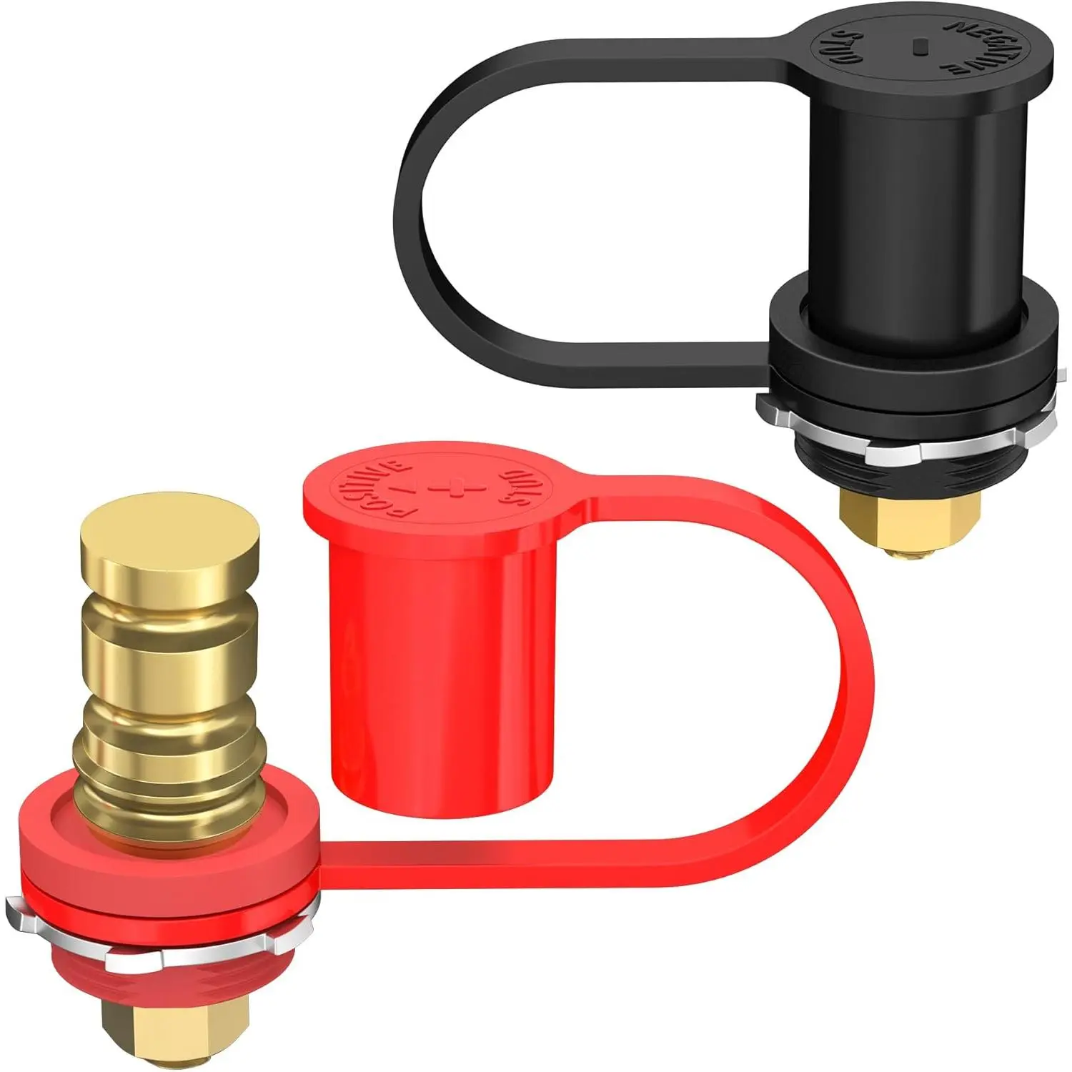 GJANSH Remote Battery Terminals 3/8" Stud Battery Jump Post with Cover 250A Battery Charging Post Kit Marine Battery Charger Jumper Post for Auto Truck Can-am,summervibes