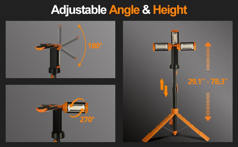 CuLiDing Rechargeable 10000mAh Camping Light with Stand, 73" Tall Portable Cordless,Multiple adjustable lumens, 3000/4000/6000K Dimmable with Detachable Tripod
