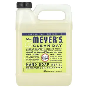 Mrs. Meyers Clean Day Hand Soap Refill, Lemon Verbena, 33 fl oz (975 ml)
