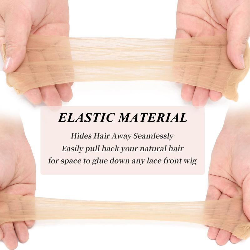 Bling Hair 1pack with 2pcs HD Wig Caps High Quality Transparent HD Hair Nets Weave Nylon Stretchy Lace Front Wig Cap for Women Men Light Brown(Not for sales)