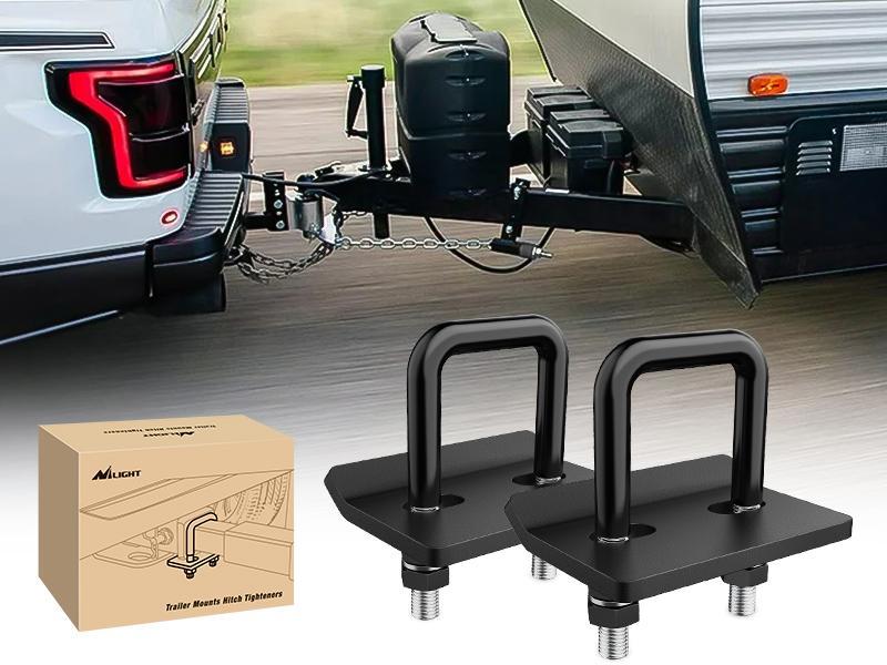 Nilight 2PCS Trailer Hitch Tightener for 2 inch Trailer Hitches Hitch Mount Anti Rattle Heavy Duty Steel with Rubber Anti-Rust Triple Protective Matte Black
