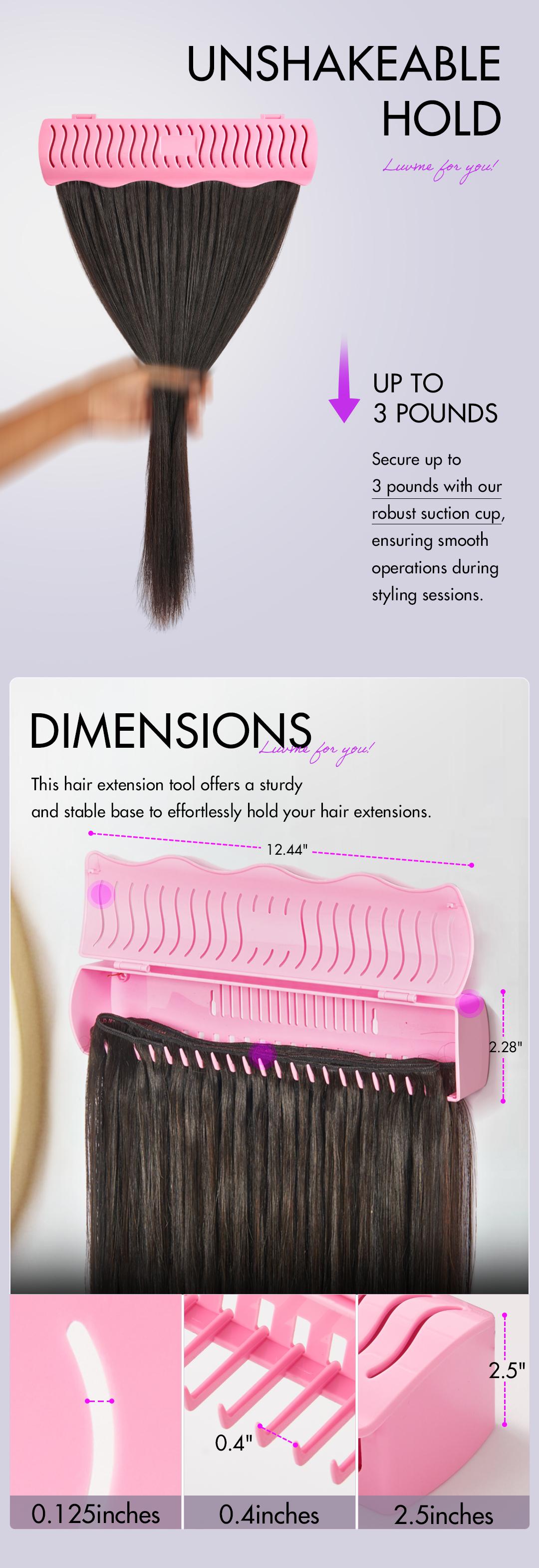 LUVME Hair Extension Holder and Hanger to Hold Clip-In,Tape-In,Bundles,Washing Coloring and Blow-Drying Haircare