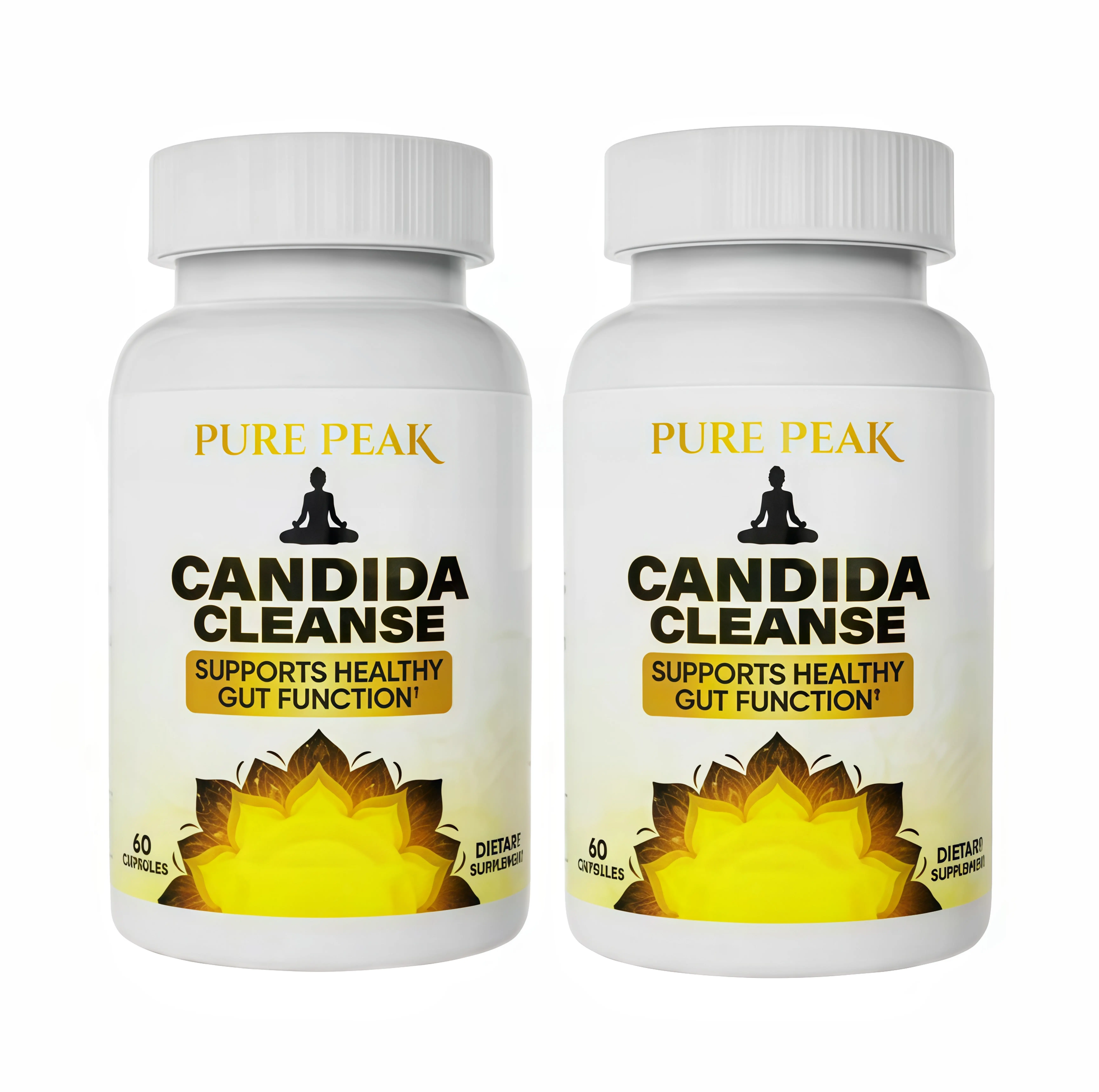 2 Botte Pure Peak Candida Cleanse Supplement -AF Supports Healthy Gut Function & Intestinal Balance, with Oregano, Caprylic Acid, LactoSpore Probiotics, Wormwood, Black Walnut - 60 Capsules