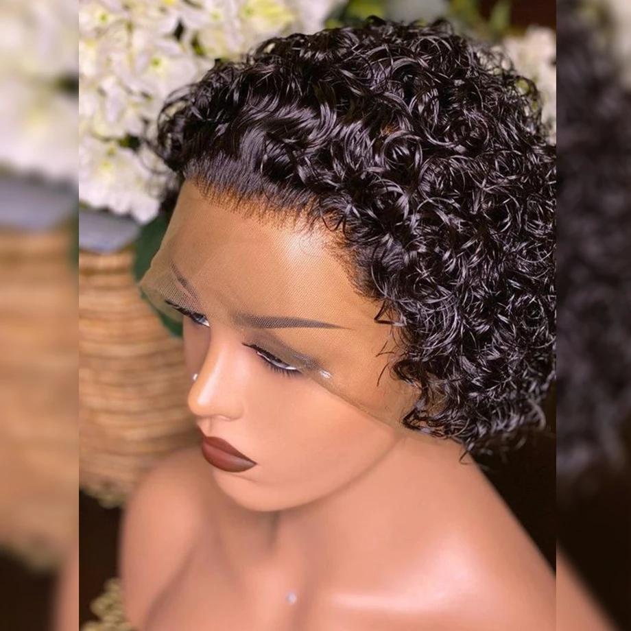 [Wholesale Price] 2-3-5Pcs Short Pixie Cut 13x4x1 Free Part Lace Front Human Hair Wigs for Black Women Brazilian Human Hair Wig 150% Density Natural Black Ready to Wear Daily Wig
