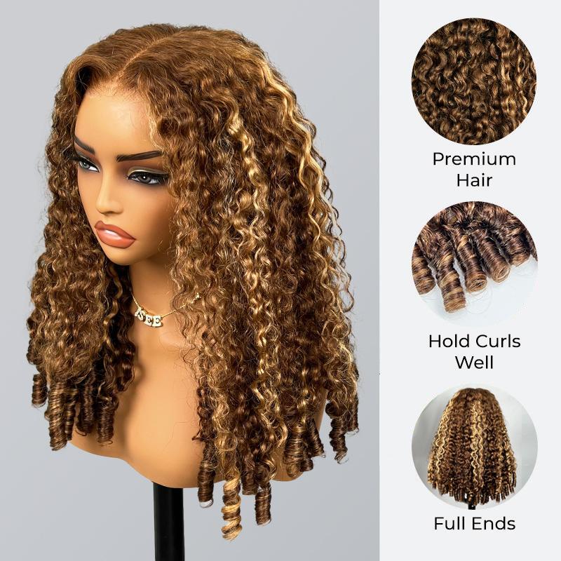 【NEW ARRIVAL】ISEE HAIR Highlight Burmese Curly 9x6 M-Cap Wear Go InvisiFit Strap Glueless 180% Density Lace Wig #SpringStatements