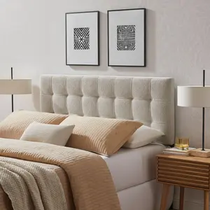 Lily Upholstered Queen Size Headboard in Dove