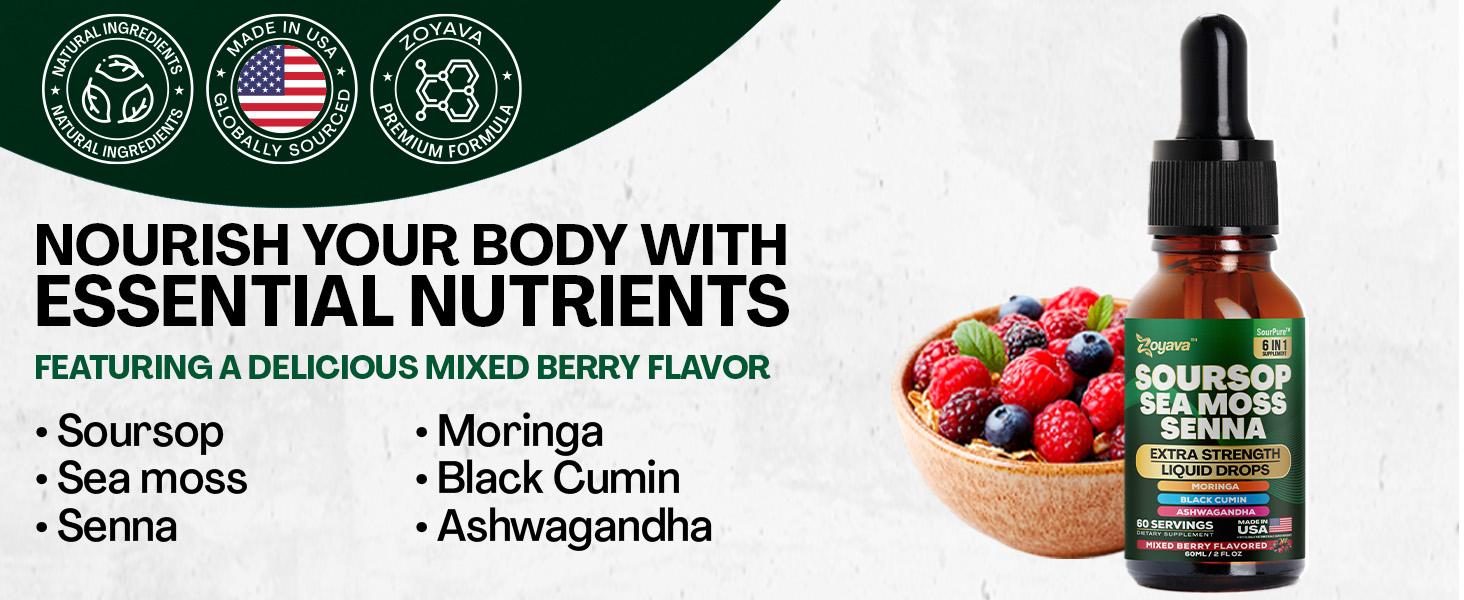 Zoyava Soursop Bitters – Flavored, Extra Strength All-in-One Dietary Supplement Drops, Made in USA – 60mL Nutrition Liquid Zoyava Soursop Bitters – Flavored, Extra Strength All-in-One Dietary Supplement Drops, Made in USA – 60mL Nutrition Liquid