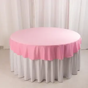 Scuba Round Tablecloth 70" Pink - Wrinkle Free Table Cover