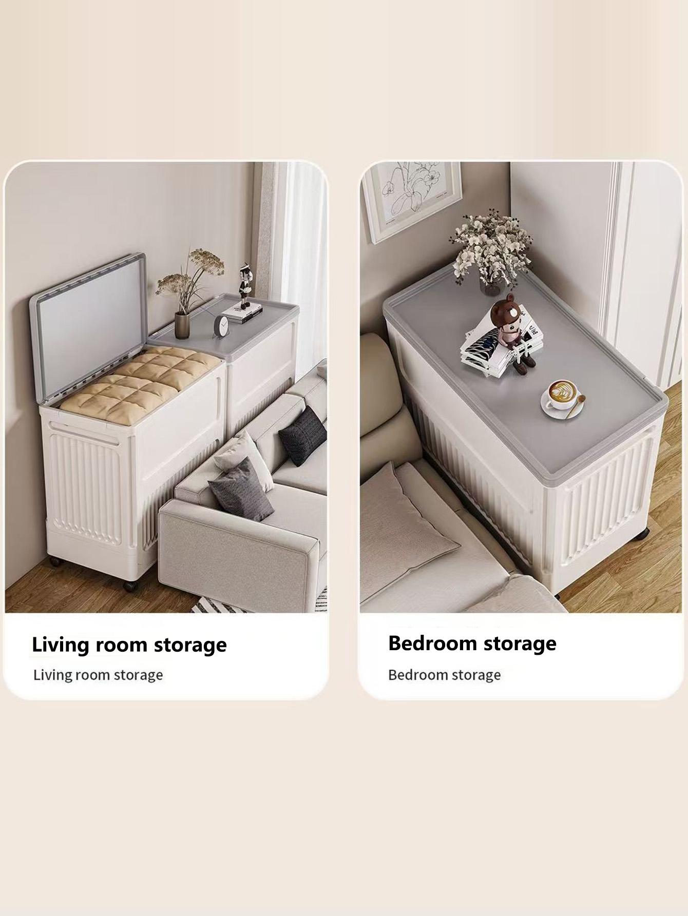 Clothes storage box, large capacity extra-large dustproof flap organizer, household clothing quilt, plastic folding storage box
