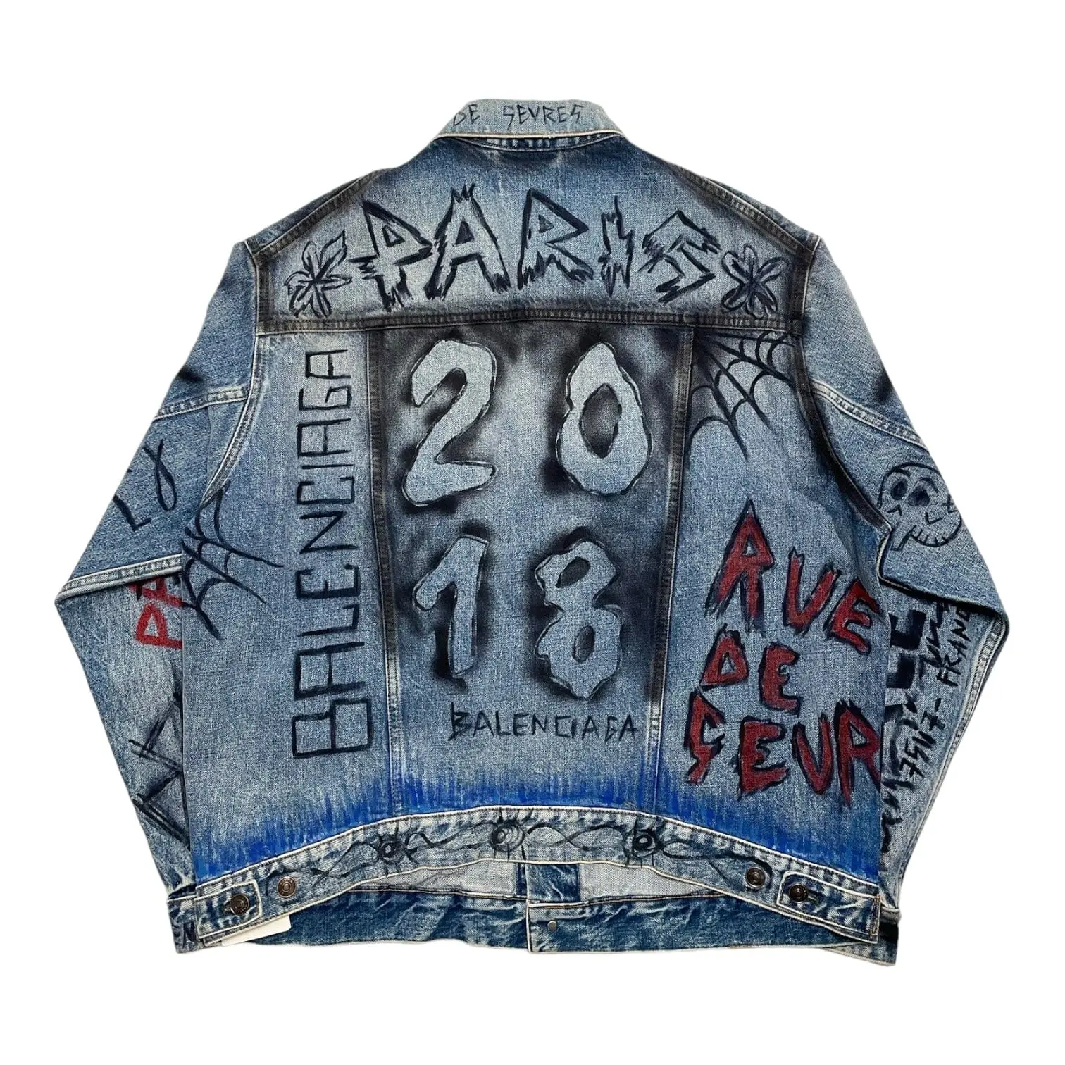 Balenciaga Menswear Casual Denim Jacket - 2018 Indigo Multi