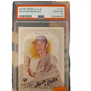 Topps 2018 A & G Walker Buehler #147 Gem MT 10 RC Allen & Ginter Baseball Card 56348464 High-Quality Condition Collectible Item