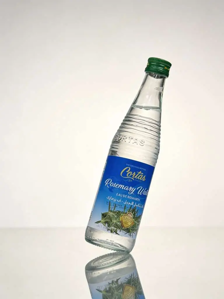 Cortas Traditional Natural Rosemary Flavor Beverage, Lebanese Kitchen Eau de Rose, 17 fl oz (500ml) Made in Lebanon